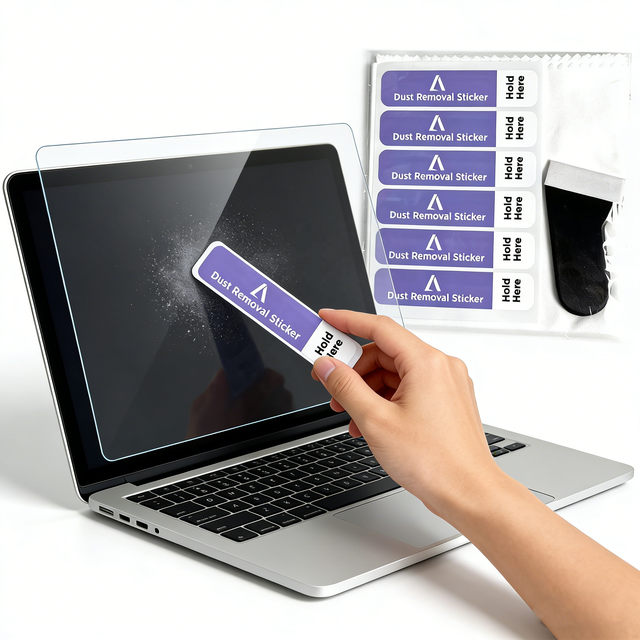 Lavender 6pcs Phone Camera Screen Cleaning Application Kits-squeegee,cloth&tab