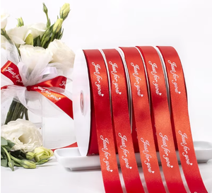 Custom Printed Satin <b>Ribbon</b> Personalized Logo Text Design For Gift Wrapping Wedding Party Decor - Product Image 1