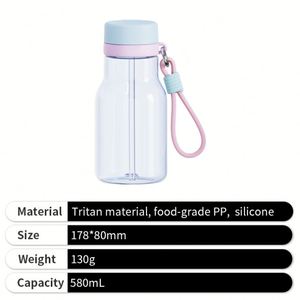 Detachable High-Value Eco-Friendly Reusable Leak-Proof Tritan 580ml Water Bottle with <b>Tea</b> <b>Infuser</b> & Rope for Gym/Travel - Product Image 3