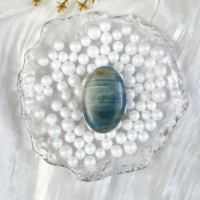 Pierre de méditation ovale polie en jaspe naturel et jade, pierre de poche pour la méditation et la guérison, vente en gros