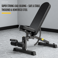 VIXLIGHT BP-010 Soporte para Barra con Plataforma Inclinada, Plana y Declinada para Abdominales, con Polea, Estructura de Acero Resistente y Plegable