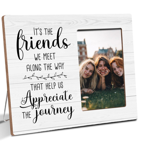 Cadre <span class=keywords><strong>photo</strong></span> en bois DIY pour l'amitié avec fente rotative pour photos et support réglable, format 4x6, pour affichage sur table - Product Image 1