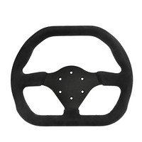 Volante de Carreras Deportivo en Forma de D de 310 mm, Volante de Juego para PC Ergonómico y Plano de Gamuza para Simulación de Carreras