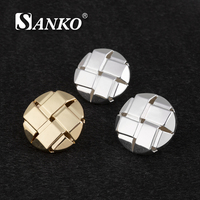 Bouton en métal personnalisé SANKO, design en treillis tissé, pour blazer, costume, veste, vêtement