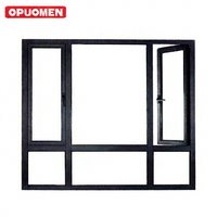 Fenêtres à battants modernes en verre trempé double, cadre en alliage d'aluminium, horizontales, pour chambre à coucher, salon, villas résidentielles