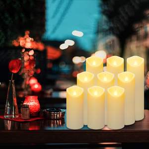 Bougies LED sans flamme personnalisables (taille et couleur) pour décoration intérieure de Noël, fenêtres, mariages et autres événements – Effet scintillant télécommandé – Offre spéciale - Product Image 2