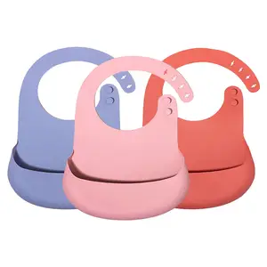 New Baby Daily Bib Use Products Unisex Waterproof Silicone Baby Bib BPA Free for Babies Toddlers Lightweight