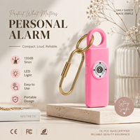 Alarm Keamanan Pribadi Portabel 130dB USB Isi Ulang Sirene Keras Anti Hilang Peringatan SOS Perlengkapan Alarm Gantungan Kunci Kompak