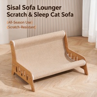 Tour griffoir pour chat avec lit, en bois naturel de luxe, 2 niveaux, pour chats d'intérieur, durable, longue durée de vie, montage facile, en carton