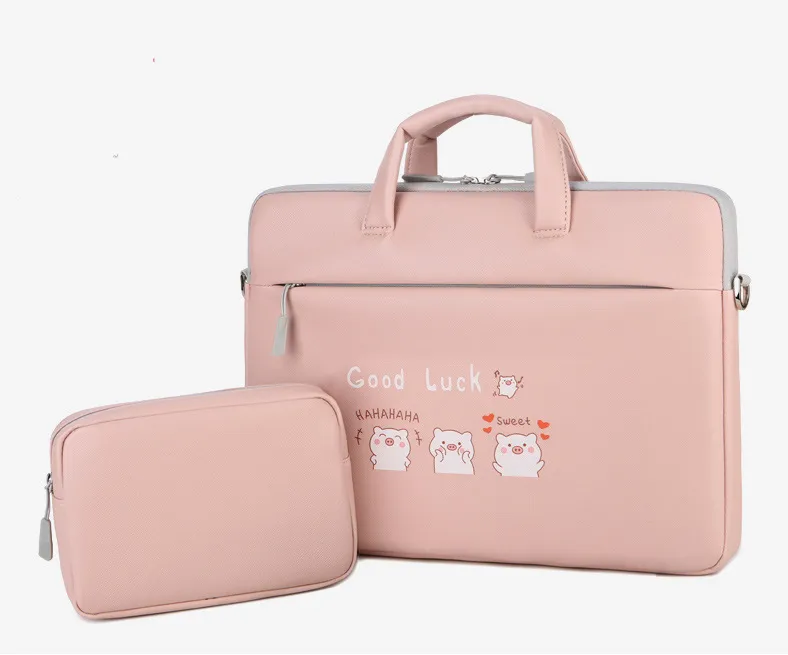 Women PU Leather Laptop Sleeve Bag Notebook Case Briefcase bags shoulder Mouse Bag for Macbook Air 14 15.6 inch