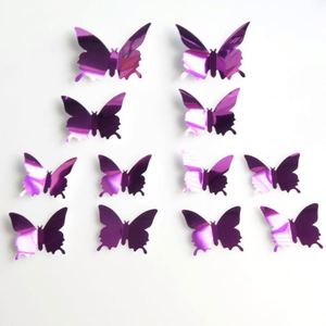 12 Pieces a <b>Set</b> Butterfly <b>Wall</b> Decor DIY <b>Mirror</b> 3D Butterfly Stickers Removable Decals for Home Bedroom School Bathroom Decor - Product Image 6