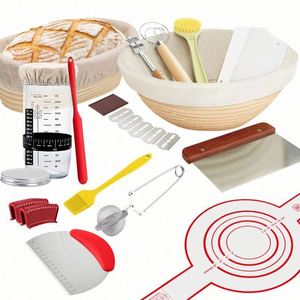Customized Eco-friendly Fermentation <b>Bread</b> <b>Basket</b> Dough Set OEM ODM Baking DIY Euro <b>Bread</b> 9-12 Pieces Home Baking <b>Bread</b> Tools - Product Image 2