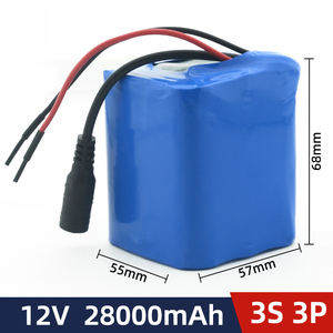 12V wiederauf ladbarer 3 S3P 18650 Li-Ionen-Akku Eingebautes BMS für LED-Leuchten, Spielzeugauto-Video recorder, tragbares Router-Netzteil 12,6-V-Ladegerät - Product Image 6