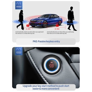 EASYGUAR EC010 PKE <b>Car</b> Alarm with <b>Push</b> Start Button & Remote Engine Start Shock Warning - Product Image 6