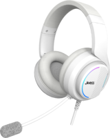 JEDEL Headset Gaming Berkabel dengan Mikrofon Peredam Kebisingan Ringan RGB Headphone Suara Sekitar untuk PC Laptop Gamer