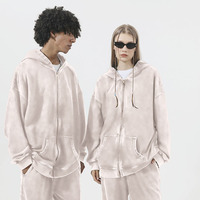 Cardigan Homme Oversize en Coton 350 g/m² Effet Vieilli et Délavé, Anti-Plis, Doux pour la Peau, Style Rétro Automne