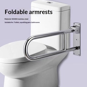 Barres d'appui de salle de bain en acier inoxydable 304 pour personnes âgées et handicapées, supports de toilettes et d'urinoirs, barres d'appui de lavabo, capacité de charge de 300 kg, polies - Product Image 2