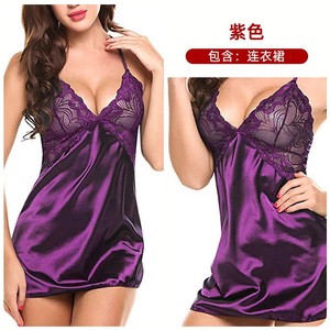 Chemise de nuit en satin et dentelle pour femme Cherry Temptation, grande taille, rouge, noir, rose, vert, bleu, marine, violet, SMLXLXXL - Product Image 4