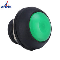 Bouton d'interrupteur de moto à dôme, 2 broches SPST, momentané, en plastique, étanche IP65, mini bouton-poussoir 12 mm
