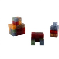 Ensemble de 72 blocs de construction magnétiques STEM, tuiles de construction transparentes en forme de cube, jouet éducatif avec boîte de rangement