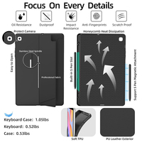Casing Keyboard Touchpad, sarung Keyboard untuk Samsung Galaxy Tab S6 Lite 10.4 "2024/2022/2020 (P620/P625/P610/P613/P615/P619) dengan Keyboard lampu latar