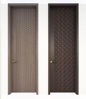 Porte intérieure en bois moderne sur mesure avec panneau en cristal de carbone, porte de chambre résistante à l'humidité, porte intérieure en bois pour projet hôtelier