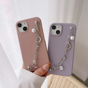 เคสโทรศัพท์หนัง PU ประดับมุก & สายโซ่สำหรับ <span class=keywords><strong>Samsung</strong></span> S25 S24 S22 S23อัลตร้าเคสโทรศัพท์ทันสมัยพร้อมจี้รูปดวงจันทร์และคริสตัล - Product Image 2