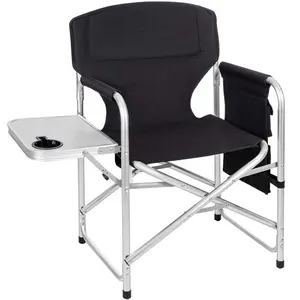 Full Back Aluminum Lightweight Chair Camping Folding Directors ChairとAluminum Side Table Storage Bag