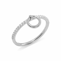 Bague en argent Gemnel Best Sellers 2026, marque privée, haute qualité, anneaux entrelacés, micro-pavé CZ, délicate, géométrique, en argent 925