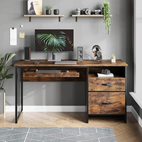 Bureau d'ordinateur en bois à prix abordable avec étagères et prise de courant, fournisseur OEM de premier plan, idéal pour coin d'étude domestique simple