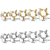 Fermoirs à ressort en acier inoxydable pour la fabrication de bijoux, 4,5 mm, fermoirs ronds à boulon dorés et argentés, 20 styles