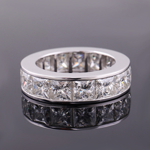 Aangepaste 10K 14K 18K Massief Goud 2ct Moissanite Prinses Gesneden Verlovingsring Voor Mannen, Igi Lab Diamanten Grc Lab Edelsteen Beschikbaar - Product Image 1