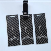 Étiquettes de bagages personnalisées en fibre de carbone, étiquettes de bagages pour voyages d'affaires avec logo personnalisé