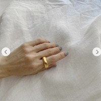 Bague en laiton minimaliste haut de gamme en cuivre, lisse, basique, classique, pour le quotidien, à empiler, pour l'index