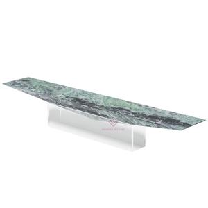 Italy Cloud <span class=keywords><strong>Jade</strong></span> Marmer TV Set konsol batu alam, mewah untuk dekorasi ruang tamu rumah - Product Image 5