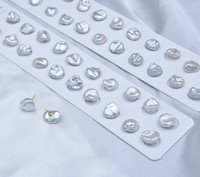 FEIRUN 6mm Keshi perles d'eau douce rondes demi-percées Edison couleur blanche naturelle perle en vrac pour bijoux