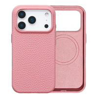 Étui de téléphone portable en cuir véritable antichoc avec logo personnalisé pour iPhone 17 16 15 14 13 12 Pro Max