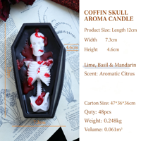 Regalo Creativo de Halloween, Vela Decorativa Moderna Hecha a Mano con Forma de Ataúd, Vela Aromática con Forma de Vampiro