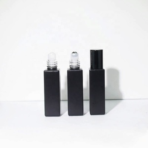 10ml New Style Black Roll on <b>Bottle</b> Square Thick Bottom <b>Perfume</b> Essential Oil Glass Roller Ball <b>Bottle</b> - Product Image 5