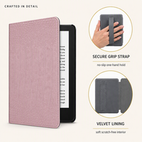 Casing Kindle Kulit PU Tekstur 3D Logo Kustom dengan Motif Kulit Buaya Aligator Elastis untuk Pembaca Ebook Kindle