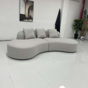 Modernes, gebogenes <span class=keywords><strong>Sofa</strong></span> garnitur aus Leder/Stoff für das Apartment Hotel Villa-PU-Material mit Schwamm füllung - Product Image 1