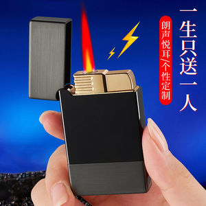 ไฟแช็คดิจิตอลโลหะรุ่น Ronda 319 สีดำปัดทอง กันลม พร้อมโลโก้แบบกำหนดเอง เหมาะสำหรับเป็นของขวัญ - Product Image 1