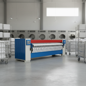 Planchadora Industrial de Rodillos Triples de Grado Industrial, Máquina de Planchado de Sábanas de Alta Resistencia con 3 Tambores y Múltiples Diseños para Hospitales - Product Image 1