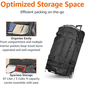 Sac de <span class=keywords><strong>voyage</strong></span> à roulettes multi-compartiments grande capacité, bagage pour <span class=keywords><strong>voyage</strong></span> d'affaires, valise de <span class=keywords><strong>voyage</strong></span> décontractée - Product Image 3