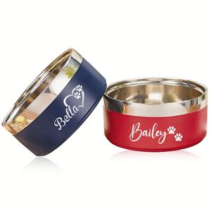 Custom Pet <b>Bowl</b>, No-Slip Stainless Steel <b>Dog</b> Dish with Silicone Bottom, Metal Food <b>Bowl</b> for Small Medium <b>Large</b> <b>Dogs</b> - Product Image 1