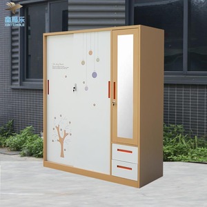 Nuevo diseño de armario de dormitorio personalizado Impresión de flores y blancas Estructura Kd Hierro de acero Almirah con precio barato - Product Image 6