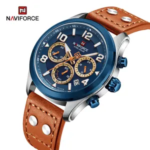 NAVIFORCE S1006 SBEO Relojes automáticos alimentados por energía solar para hombres 5ATM Caja de acero inoxidable resistente al agua con reloj de pulsera de manos luminosas