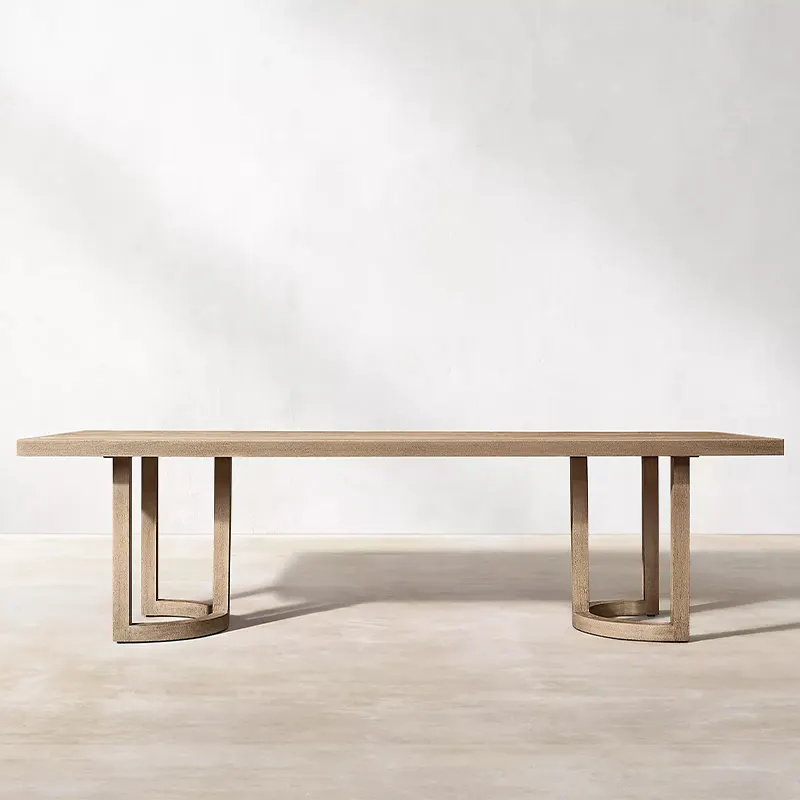 Ot-Mesa de madera maciza de teca para exteriores, muebles de jardín, mesa de comedor y sillas de hotel