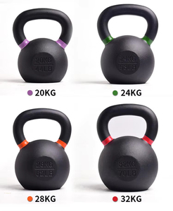 Kettlebells en <span class=keywords><strong>fonte</strong></span> noire thermolaquée, poids colorés en LB et <span class=keywords><strong>KG</strong></span> pour l'entraînement de force, musculation à domicile, poids libres - Product Image 4