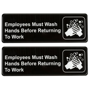 Fábrica de plástico personalizado al por mayor 9 "X 3" Empleados Tablero de señal de lavado a mano Tablero de lavado a mano Señal de cumplimiento de restaurante - Product Image 3